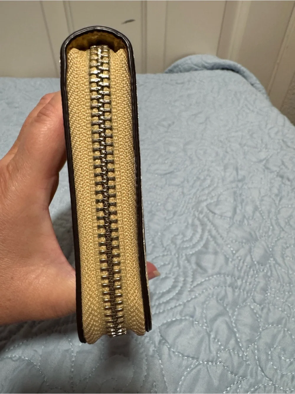 Coach Yellow Saffiano Leather Zip Wallet Yellow